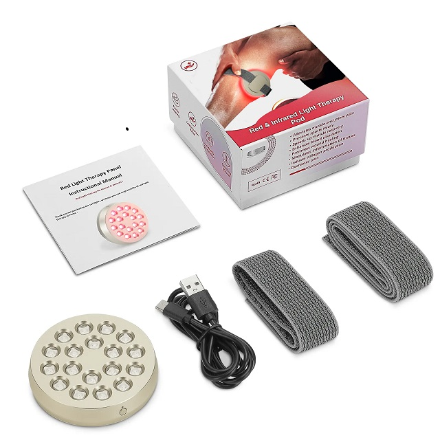 ashine handheld round red light therapy device