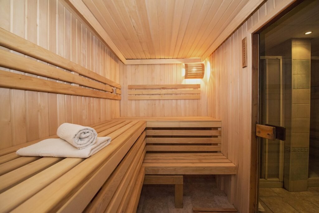 sauna and red light therapy