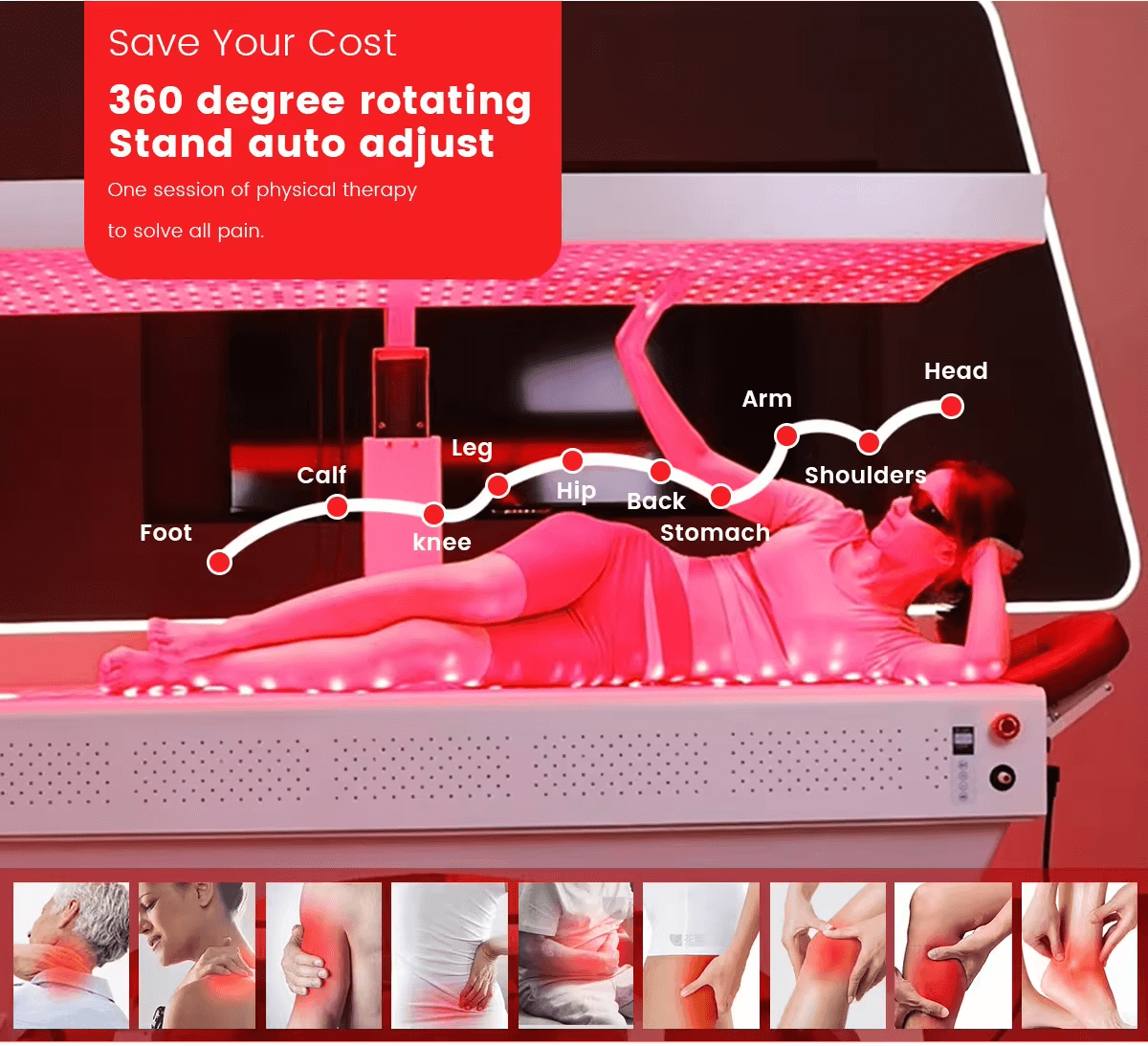 ashine commercial red light therapy bed