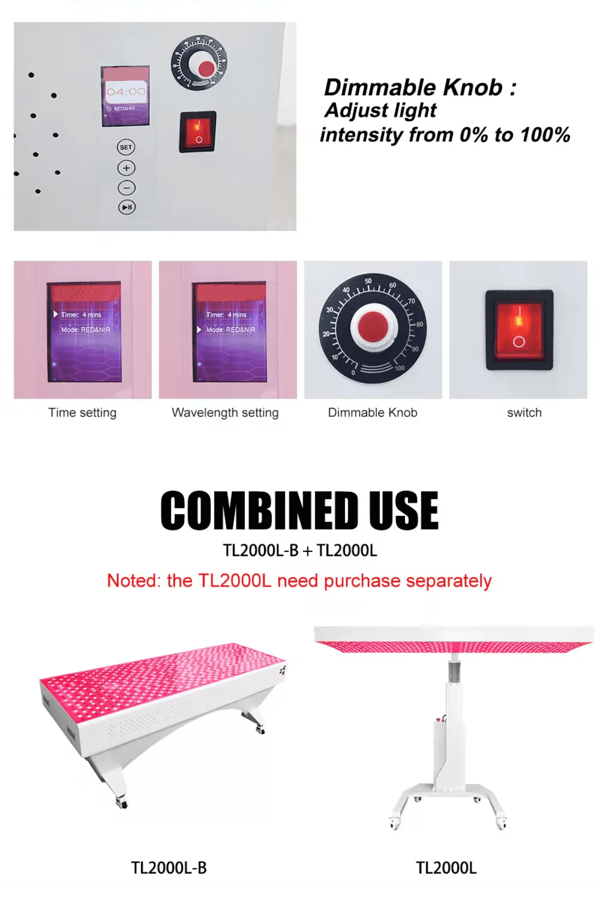 ashine commercial red light therapy bed